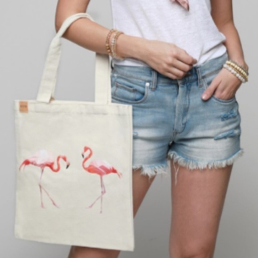 CLEARANCE! ECO Flamingo Canvas Tote Bag NEW!
